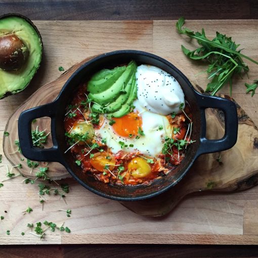 Shakshuka (Baked Eggs in Tomato & Chilli Sauce)