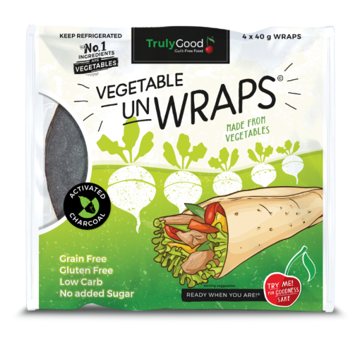 Activated Charcoal Wraps: 4 servings