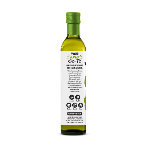 100% Pure Avocado Oil 500ml Glass Bottle - Image 3