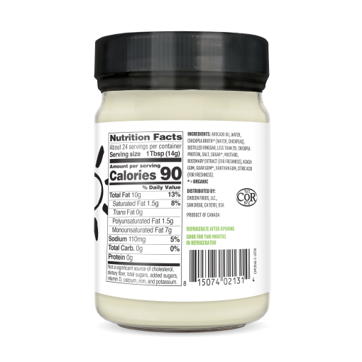 Vegan Avocado Oil Mayo 12oz Glass Jar - Image 3